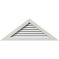 Ekena Millwork 52 W 26 H Триаголник Гејбл Вентилак Функционален, PVC Gable отвор со 1 4 рамка за рамна трим