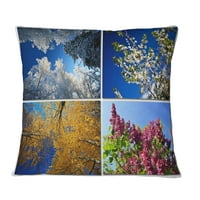 DesignArt Четири сезони на природен колаж - пејзаж печатена перница за фрлање - 16x16