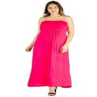 Plusенски плус големина без големина макси фустан