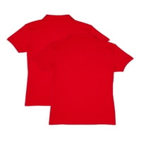 Чудо на нација Девојки плус училишна униформа кратка ракав за блокирање Поло кошула, пакет со вредност, големини 10-16