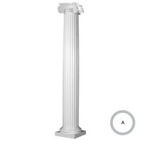 Ендура-камен-тркалезен флуиран зашилен колона, мазна оценка на боја, грчки аголен јонски капитал и тосканска база 12 дијаметар