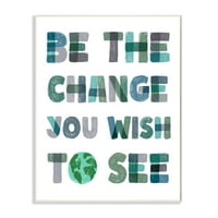 Бидете промена пастелни букви Деца инспиративни зборови за дизајн на дрво Плакета уметност од Дафне Полсели