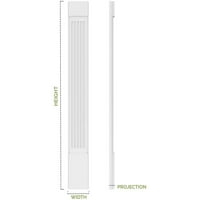5 W 48 H 2 P Fluted PVC Pilaster W Декоративен капитал и база