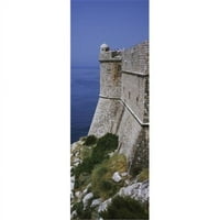 Тврдина Свети Петар како што се гледа од градскиот ѕид Дубровник Хрватска Постер печатење од-36