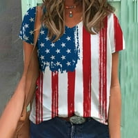 Женски 4 јули Маици Американско Знаме Модни Врвови Патриотски Ѕвезди Пруги Маици Денот На Независноста Блузи