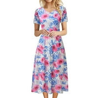 Виолетови Фустани За Жени Летни Модни Фустани Големина XXL