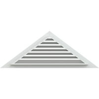Ekena Millwork 48 W 20 H Триаголник Гејбл Вентилак Функционален, PVC Gable отвор со 1 4 рамка за рамна трим