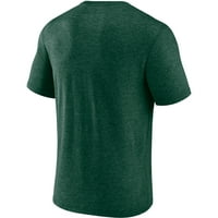 Машка волшебна облека што ја испрепали Зелената државна Мичиген Спартанс ретро лак три-мешавина маица