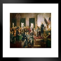 Потпишување На Уставот Хауард Чендлер Кристи Историска Сцена Сликарство САД Америка Основање Слобода Независност Американски