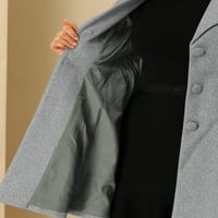 Уникатни поволни цени, женските џебови од јака од јака зимски долг палто